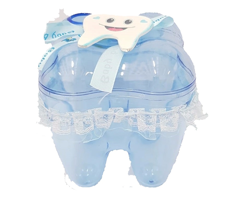 קופסת שן פלסטיק גדולה  צבע כחול