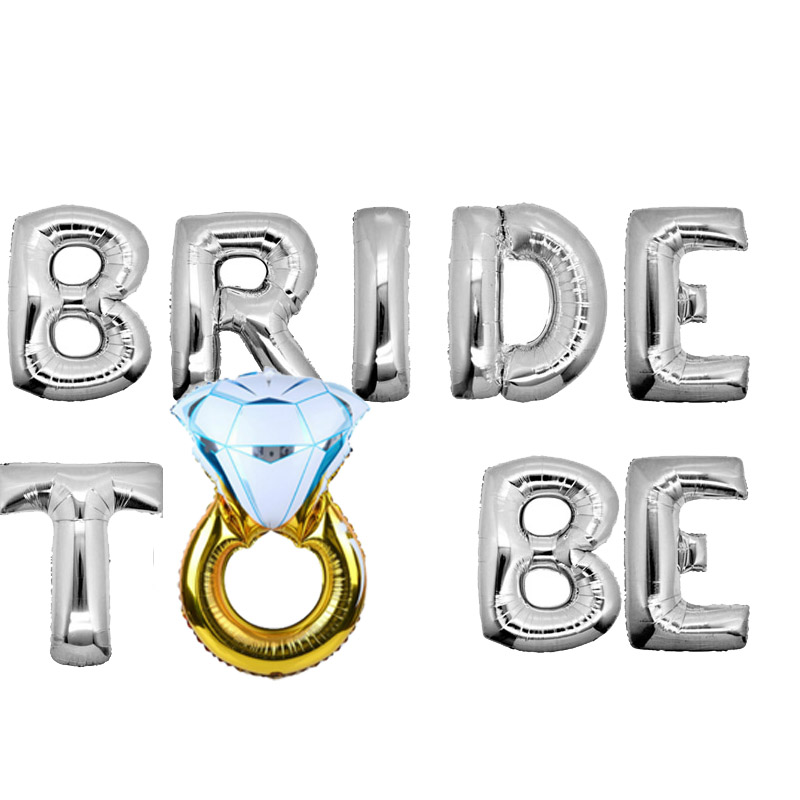 בלון אותיות BRIDE TO BE עם טבעת
